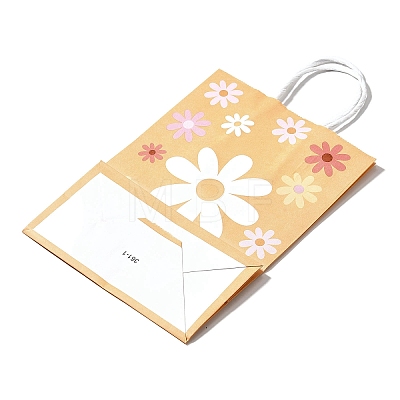 Rectangle with Sunflower Pattern Paper Gift Bags CARB-L012-01A-1