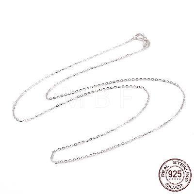 Anti-Tarnish Rhodium Plated 925 Sterling Silver Cable Chains Necklace for Women STER-I021-08A-P-1