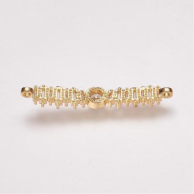 Brass Micro Pave Cubic Zirconia Links ZIRC-P049-09G-1