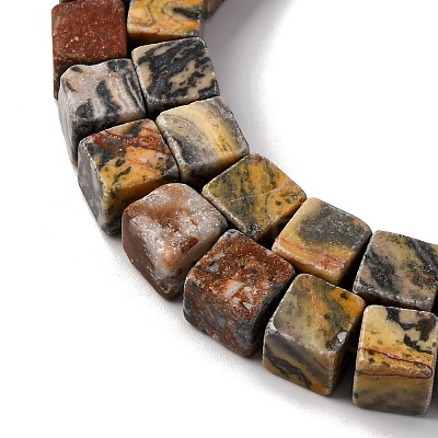 Natural Map Stone Beads Strands G-T139-8x8-45B-1