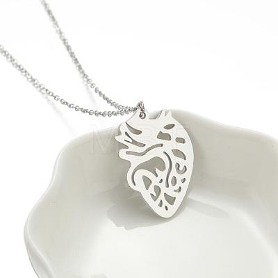 304 Stainless Steel Hollow Pendant Necklaces FS-WGE7531-08-1
