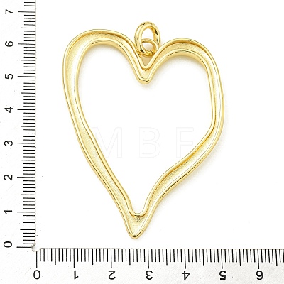 Heart Rack Plating Brass Big Pendants KK-Z067-10G-1