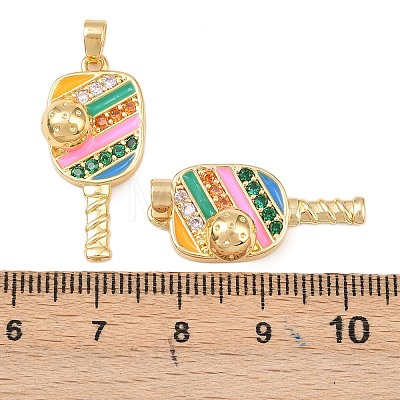 Brass Micro Pave Cubic Zirconia Pendants KK-C248-04G-01-1