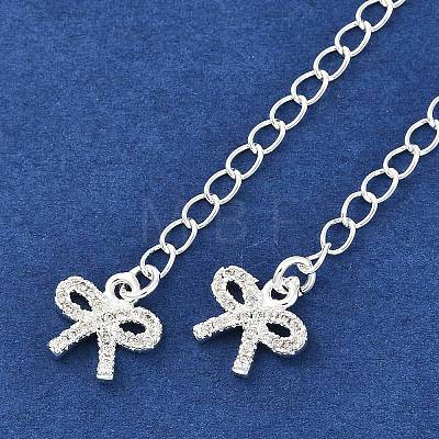 Brass Micro Pave Cubic Zirconia Ends with Chains KK-U043-06S-1