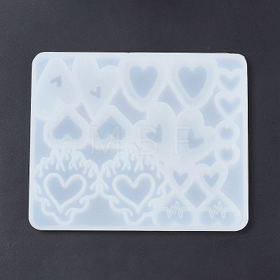 DIY Heart Theme Pendant Silicone Molds DIY-E065-06-1