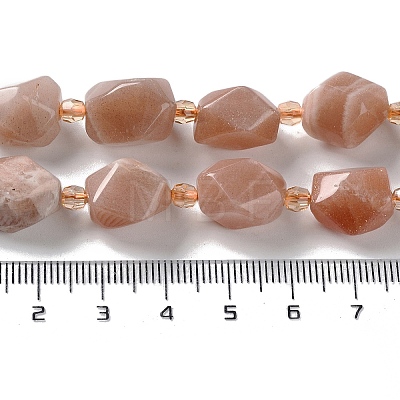 Natural Peach Moonstone Beads Strands G-C182-13-01-1