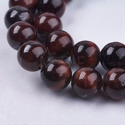 Natural Red Tiger Eye Stone Bead Strands X-G-R193-08-8mm-1