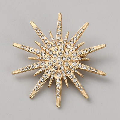 Alloy Rhinestone Lapel Pins for Clothes JEWB-WH0056-005G-1