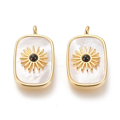 Natural White Shell Pendants KK-P184-01B-02G-1