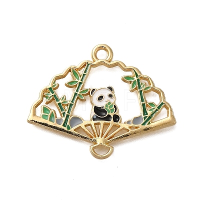 Rack Plating Panda Theme Alloy Enamel Pendants ENAM-S021-08G-C-1