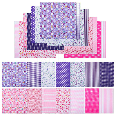 28Pcs 2 Colors Printed Cotton Fabric DIY-TA0014-86-1