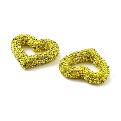 Heart Shape Polymer Clay Rhinestone Beads CLAY-NH0001-09A-13-1