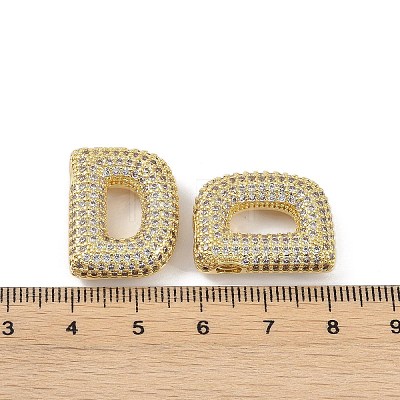 Brass Micro Pave Clear Cubic Zirconia Pendants KK-Z041-01G-D-1