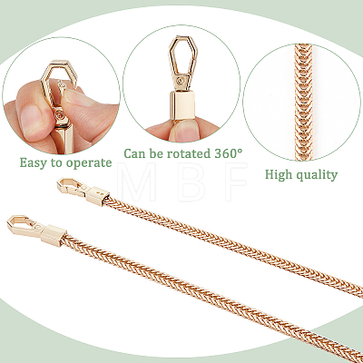 Iron Flat Snake Chain Bag Handles FIND-WH0111-108B-LG-1