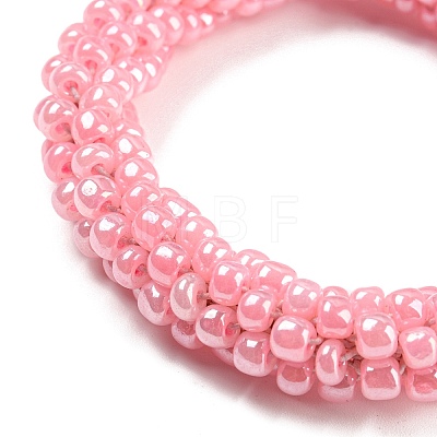 Crochet Glass Beads Braided Stretch Bracelet BJEW-K232-01D-1