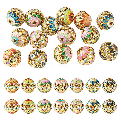15Pcs Brass Enamel Beads KK-TA0009-21-1