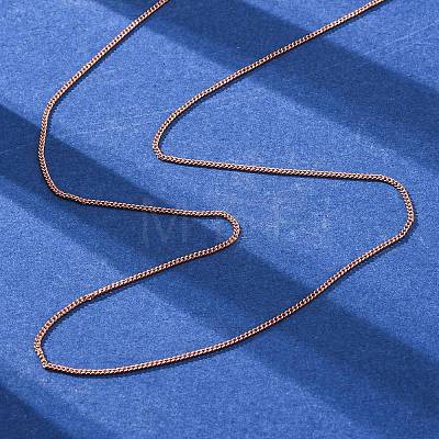 1.2MM Brass Twisted Chain Necklaces NJEW-D302-64RG-1