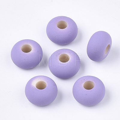 Rubberized Style Acrylic European Beads OACR-T014-19G-1