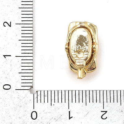 Nuggets Brass Micro Pave Clear Cubic Zirconia Box Clasps KK-H537-10G-1