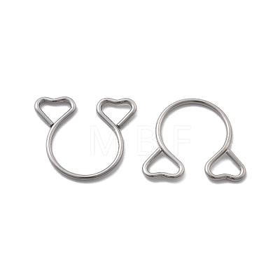 304 Stainless Steel Heart Clip on Nose Rings AJEW-A062-01B-P-1