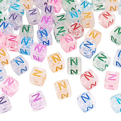 50Pcs Acrylic European Beads MACR-TADJ0001-13N-1