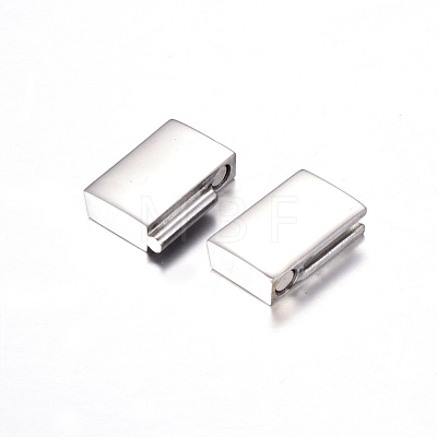 304 Stainless Steel Magnetic Clasps with Glue-in Ends X-STAS-I011-15-1
