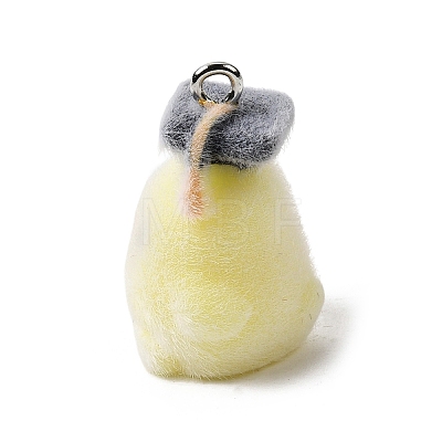 Flocking Opaque Resin Pendants RESI-G123-01K-1