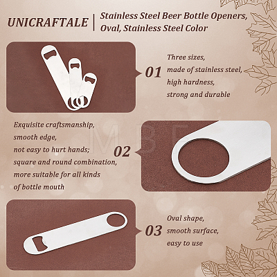 Unicraftale 21Pcs 3 Style Stainless Steel Beer Bottle Openers AJEW-UN0001-22-1
