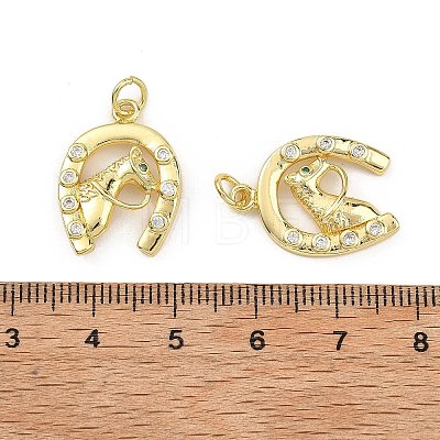 Brass Micro Pave Clear Cubic Zirconia Pendants KK-B177-05A-G-1