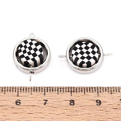Polymer Clay Beads with CCB Plastic Frame Connector Charms CLAY-T022-35M-02-1