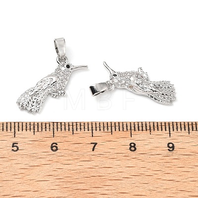 Brass Micro Pave Clear Cubic Zirconia Pendants KK-G533-07C-P-1