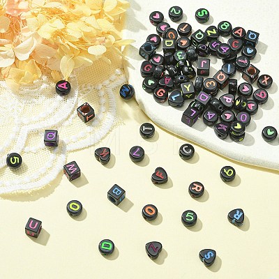 500Pcs 5 Styles Opaque Acrylic Beads MACR-YW0002-44-1