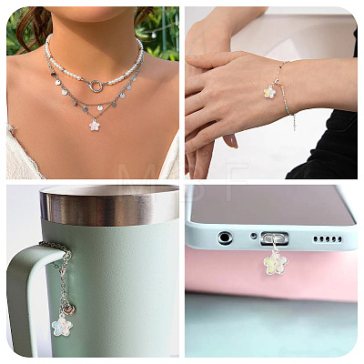 30Pcs 5 Colors Alloy Rhinestone Pendants RB-TA0001-37-1
