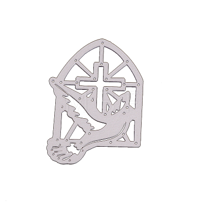 White Dove with Cross Frame Carbon Steel Cutting Dies Stencils DIY-F028-13-1