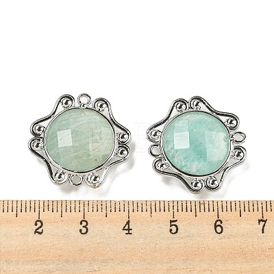 Natural Amazonite Faceted Connector Charms G-M431-09P-01-1