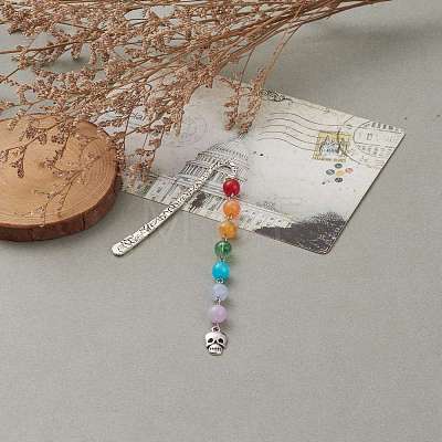 Tibetan Style Alloy Bookmarks for Halloween's Day AJEW-JK00165-03-1