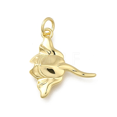 Manta Ray Brass Pendants KK-G525-13G-1