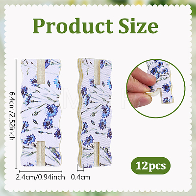 12Pcs Flower Printed Polyester Necklace Anti-Winding Display Cards CDIS-OC0001-14F-1