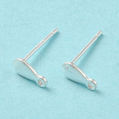 Teardrop 925 Sterling Silver Stud Earring Finddings STER-K174-14S-1