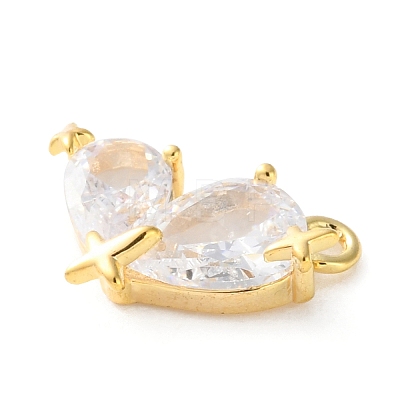 Brass Micro Pave Cubic Zirconia Charms KK-S513-04G-1
