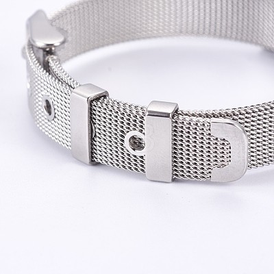 Unisex 304 Stainless Steel Watch Band Wristband Bracelets BJEW-L655-028-1