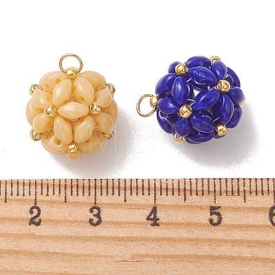 Glass Seed Beaded Pendants PALLOY-MZ01352-1
