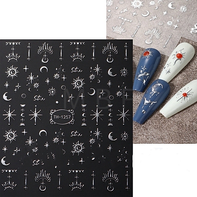 Moon Star Plastic Nail Art Stickers PW-WG839E0-02-1