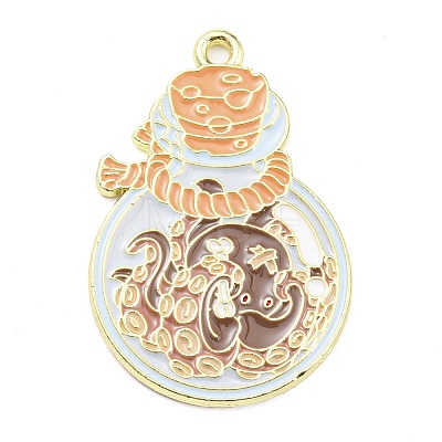 Golden Plated Alloy Enamel Pendants ENAM-L041-07G-03-1