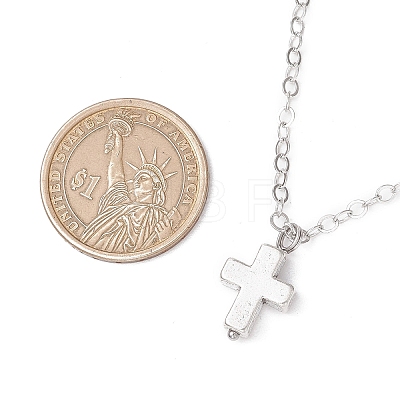 Cross Alloy Pendants Necklaces NJEW-JN05187-02-1