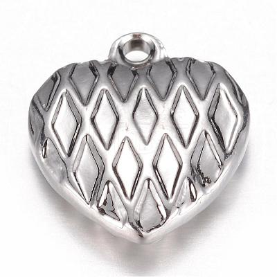 201 Stainless Steel Textured Charms STAS-G073-46P-1