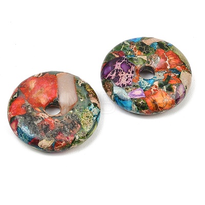 Dyed Natural Imperial Jasper Peace Donut Pendants GG-CBA2EC1-01-1