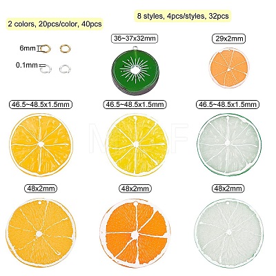 SUPERFINDINGS Fruit Resin Pendants RESI-FH0001-06-1