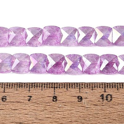 Electroplate Transparent Crackle Glass Beads Strands EGLA-Q135-02A-B05-1