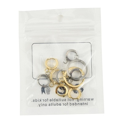 16Pcs 201 Stainless Steel Huggie Hoop Earrings Findings STAS-FS0002-26D-1